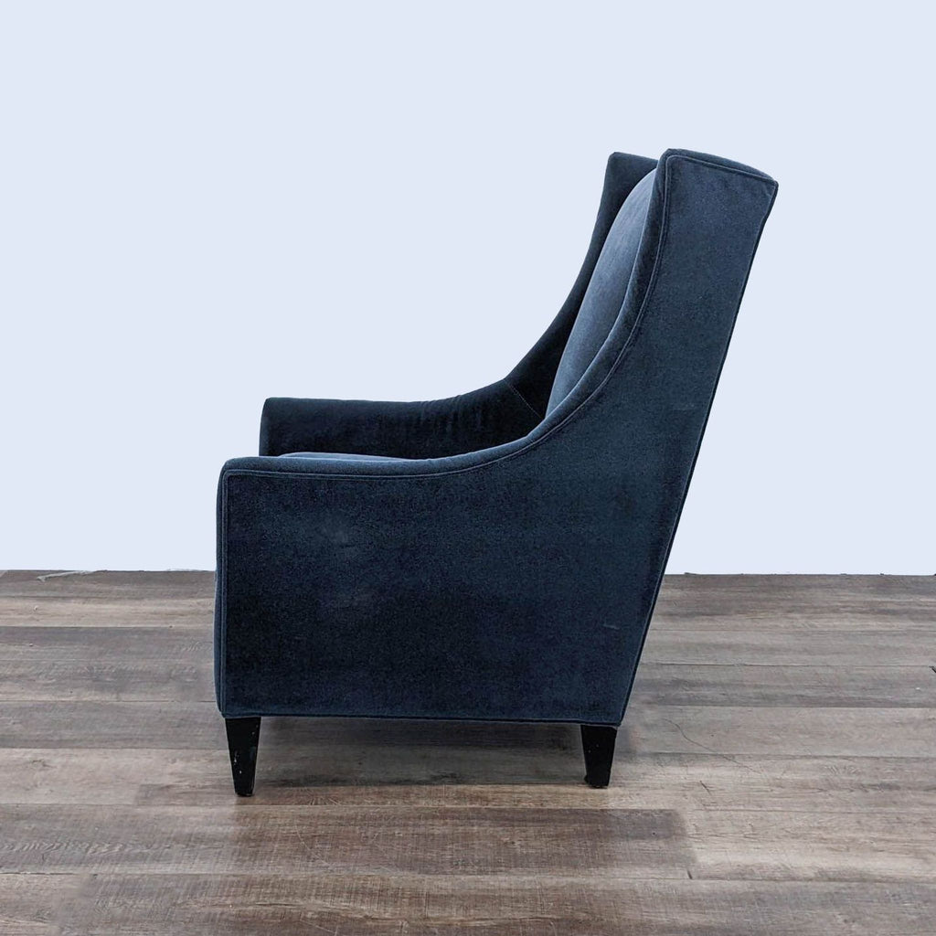 HD Buttercup Blue Velvet Apollo Wingback Lounge Chair