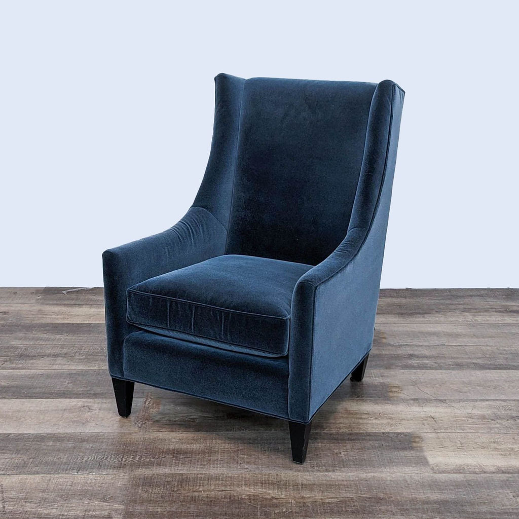 HD Buttercup Blue Velvet Apollo Wingback Lounge Chair