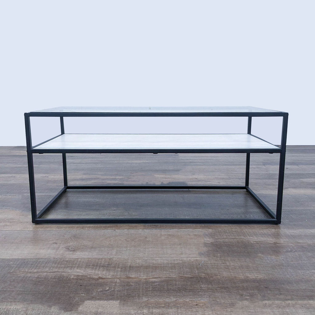 the glass shelf coffee table