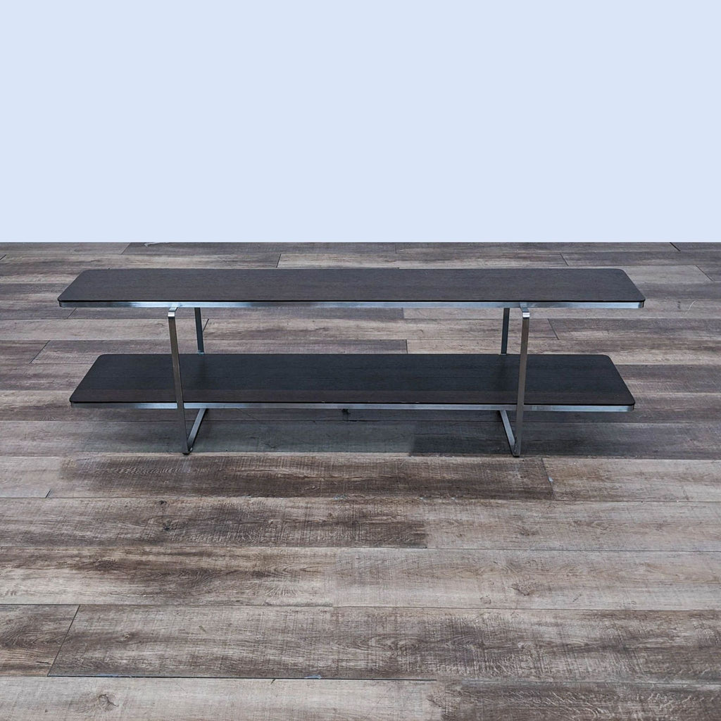 the [ unused0 ] coffee table is a modern design with a black metal frame and a black