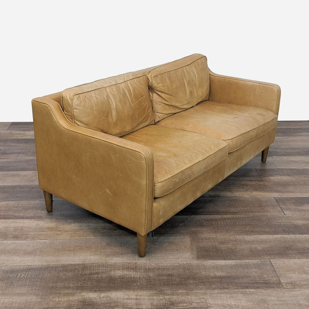 a vintage italian leather sofa