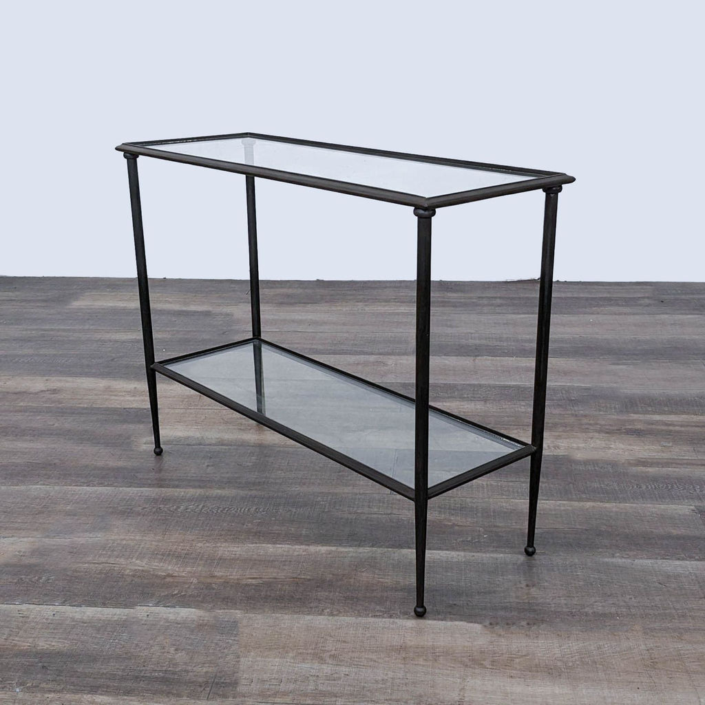 Two Tier Glass and Wood Console Table
