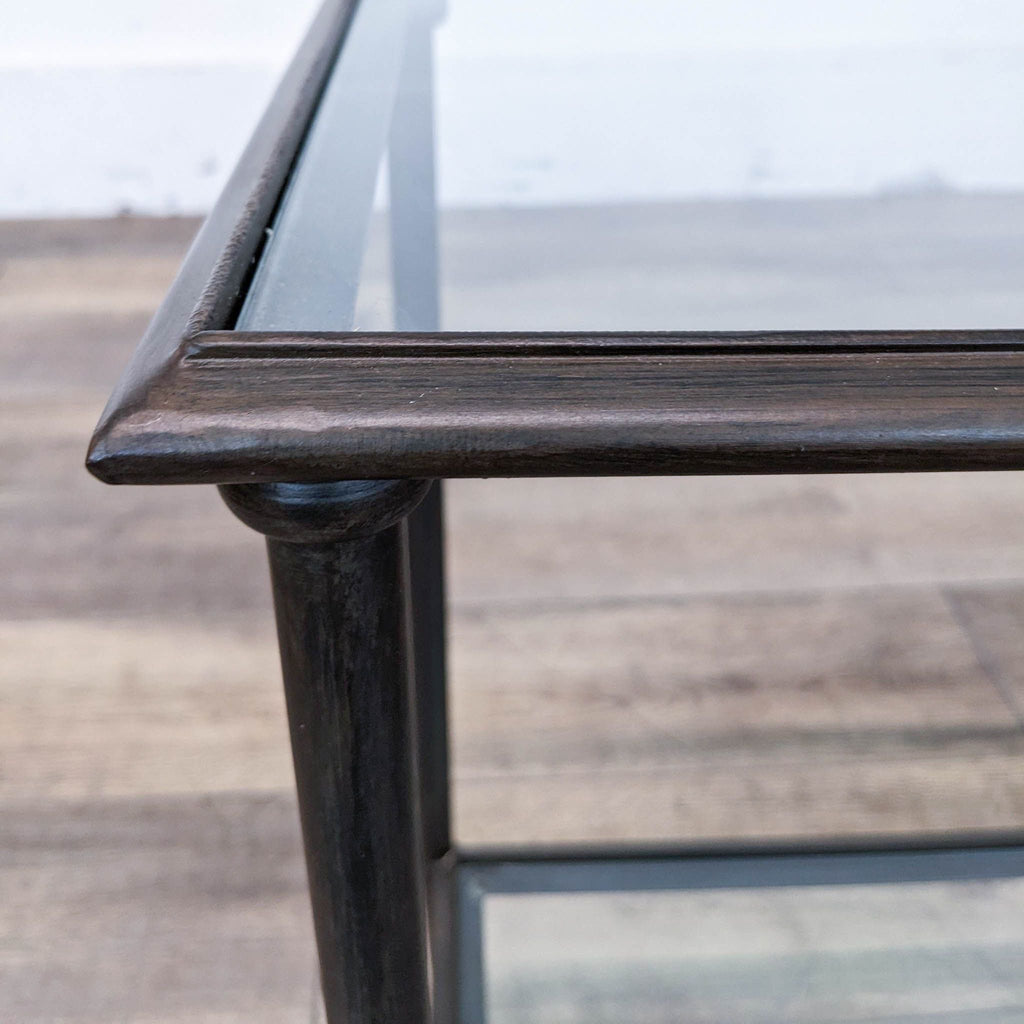 Two Tier Glass and Wood Console Table
