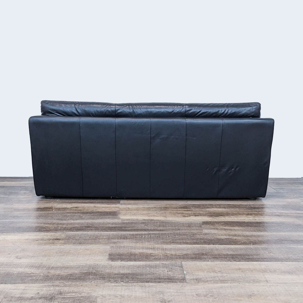 Black Leather 3-Seat Sofa made in Italy