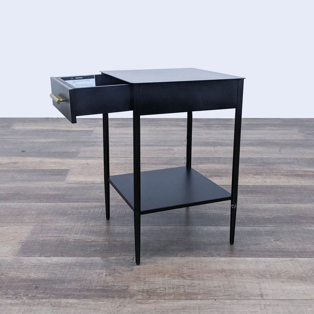 the desk is a simple and minimalist design.
