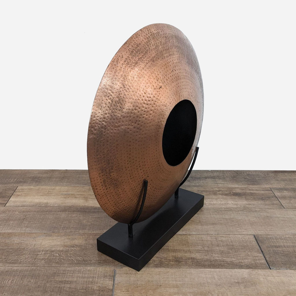 Hammered Copper Disk Vase