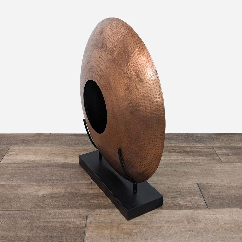 Hammered Copper Disk Vase