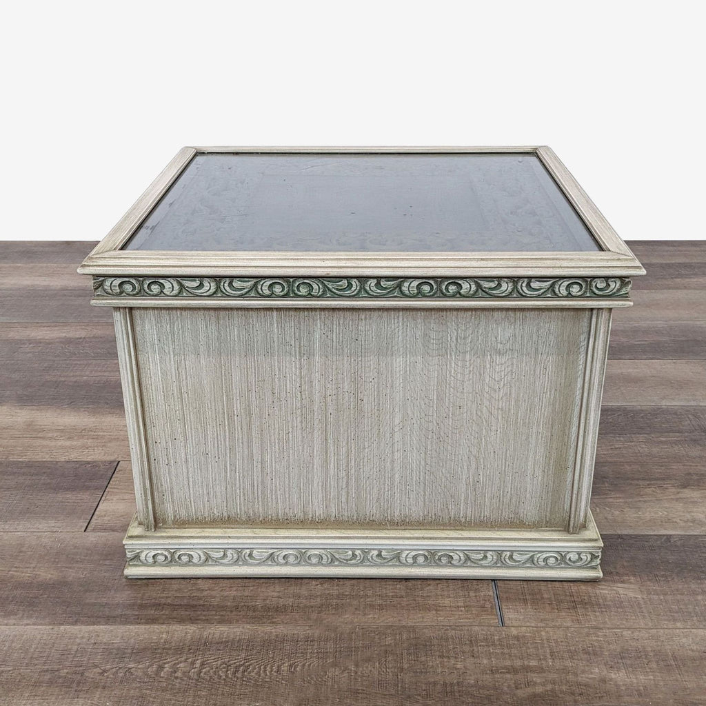 Vintage End Table with Ornate Carved Detail