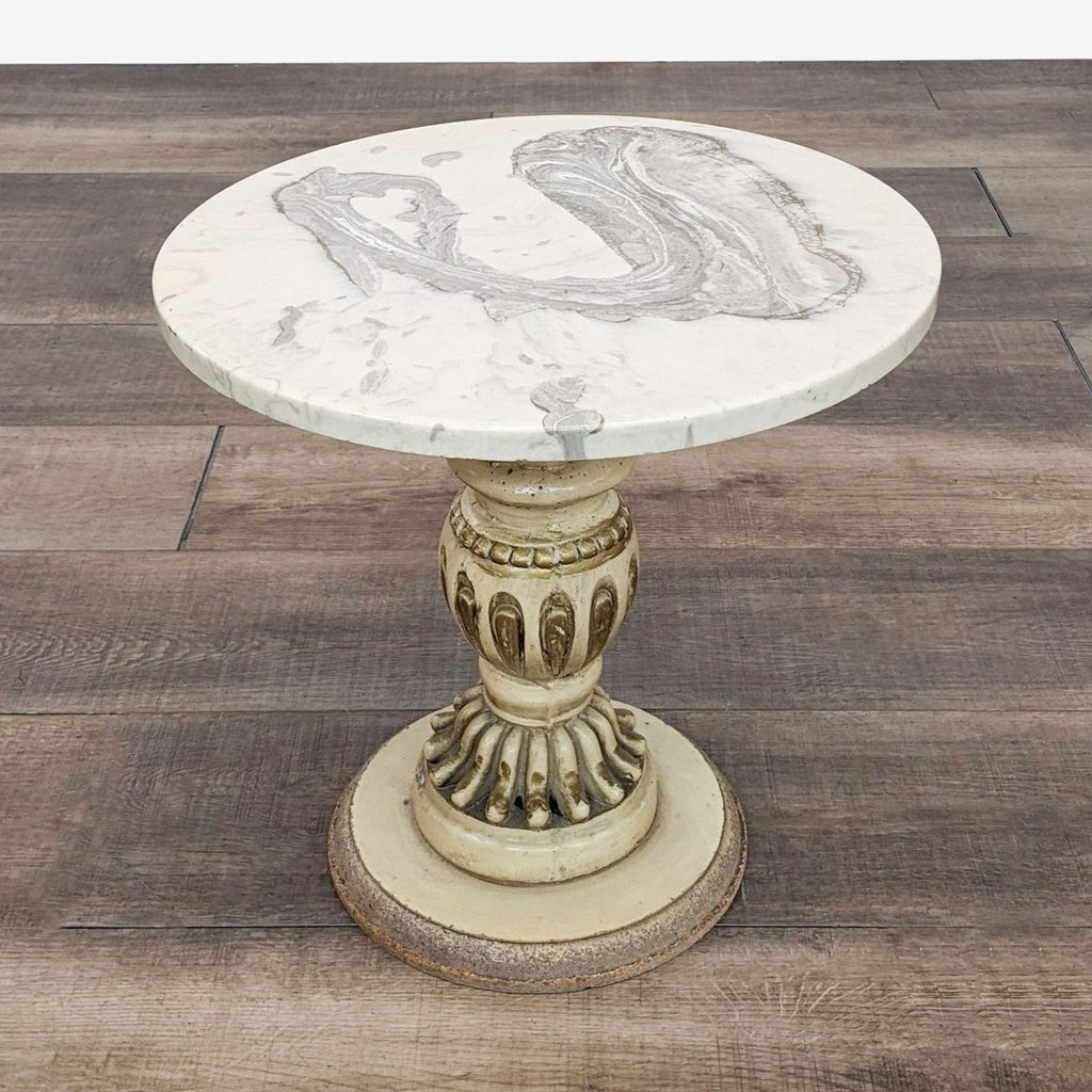 a vintage marble pedestal table with a marble top, circa 1900 for sale