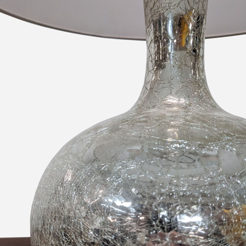 Crackled Mercury Glass Twin Head Table Lamp