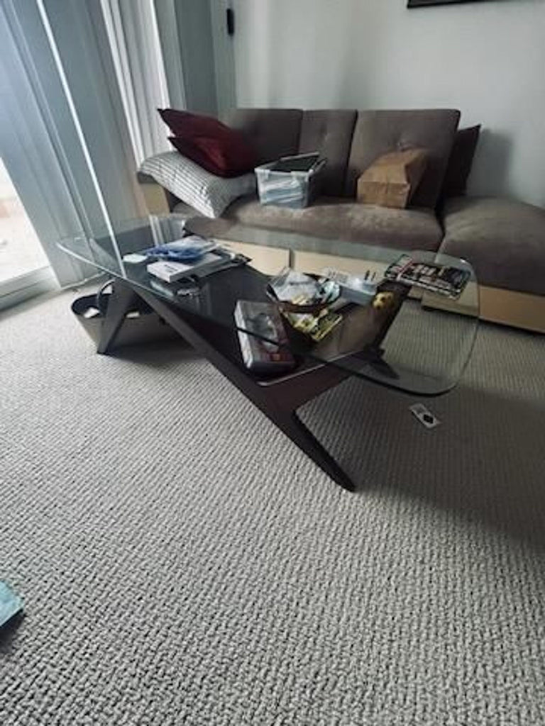 Certainly! However, you did not provide the images or a full description for the item. Since I don't have the visual or detailed reference, I’ll create three general, distinct alt text options suitable for a coffee table, within 100 characters each: