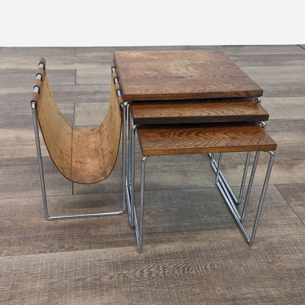 a set of three desks by [ unused0 ], 1970s.