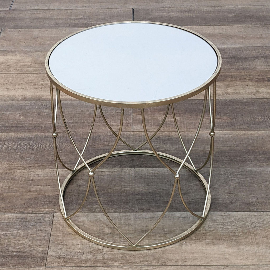the urban port gold metal round coffee table