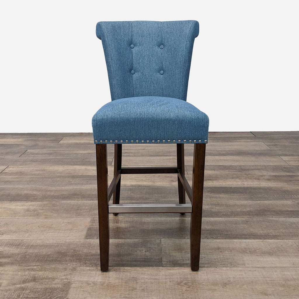 the [ unused0 ] - blue denim bar stool