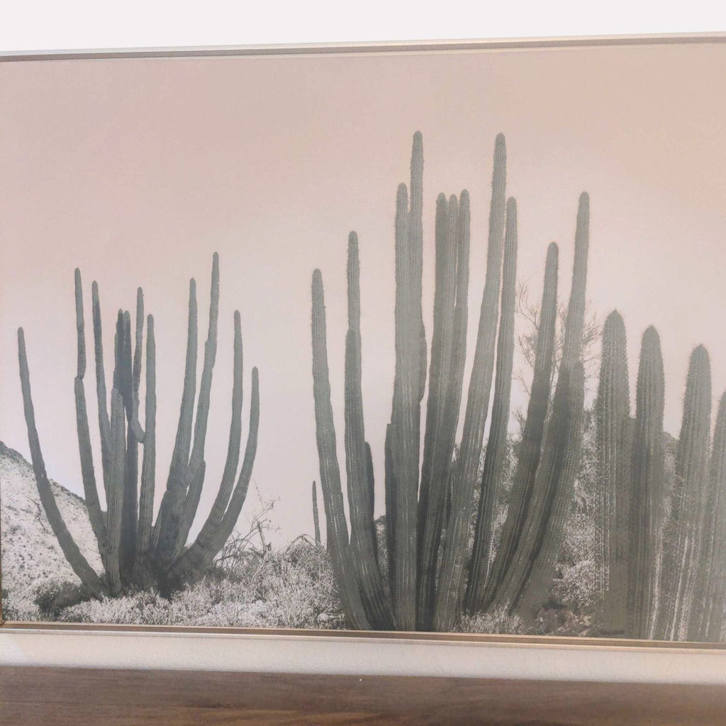 World Market Cactus Landscape Print in Frame