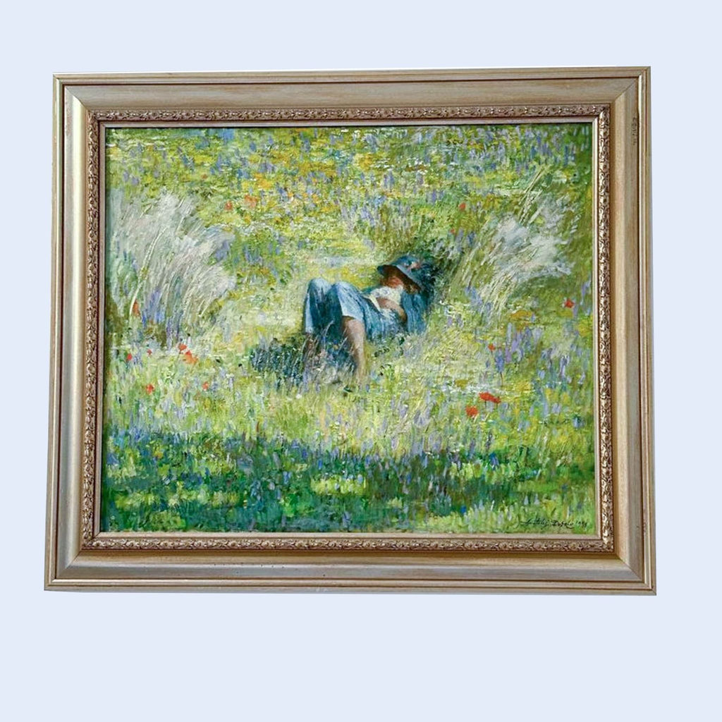 Framed painting “Summer” by Anatoly Dverin, 1998, with a Certificate of Authenticity.