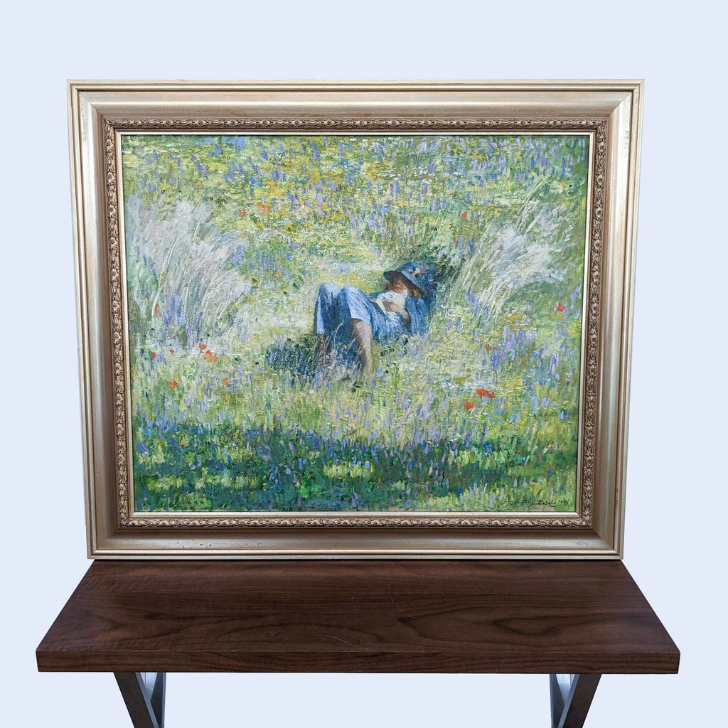 Framed painting “Summer” by Anatoly Dverin on display.