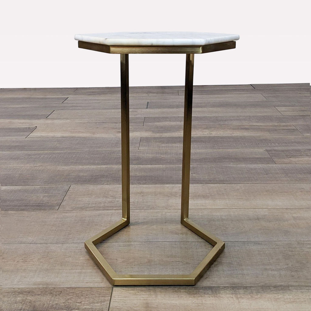 the marble side table - gold
