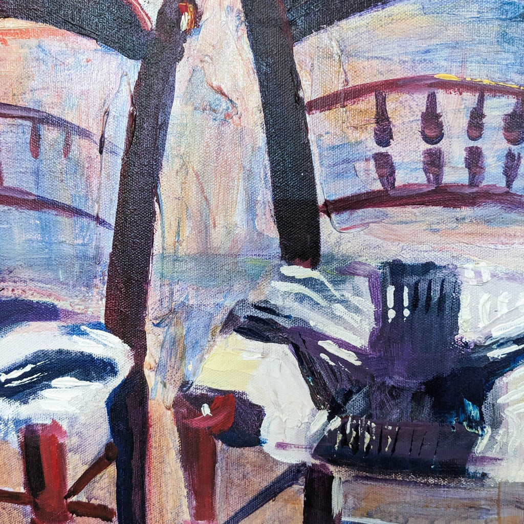 a painting of a chair and a table