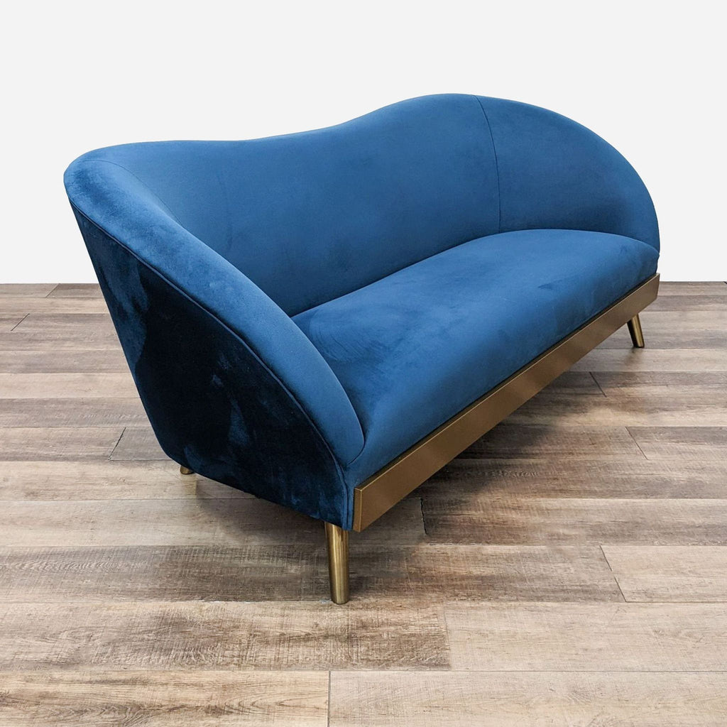 TOV Furniture Chloe Navy Velvet Sofa