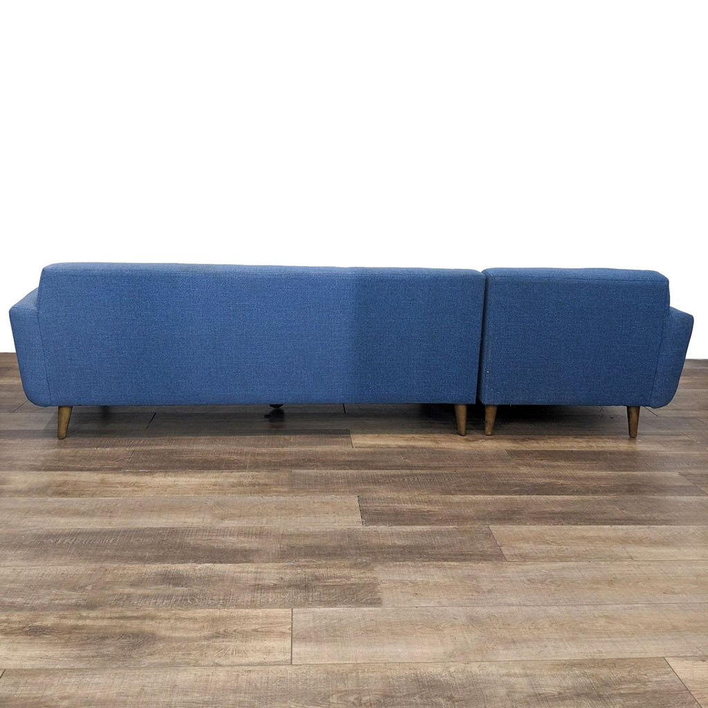 Living Spaces Modern Blue Sectional Sofa with Chaise