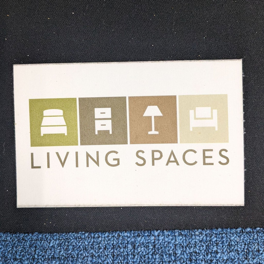 Living Spaces Modern Blue Sectional Sofa with Chaise