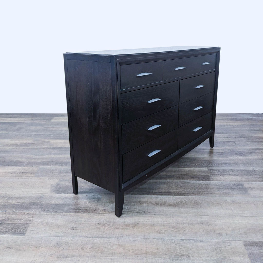 Sleek Dark Wood Dresser with Modern Handles