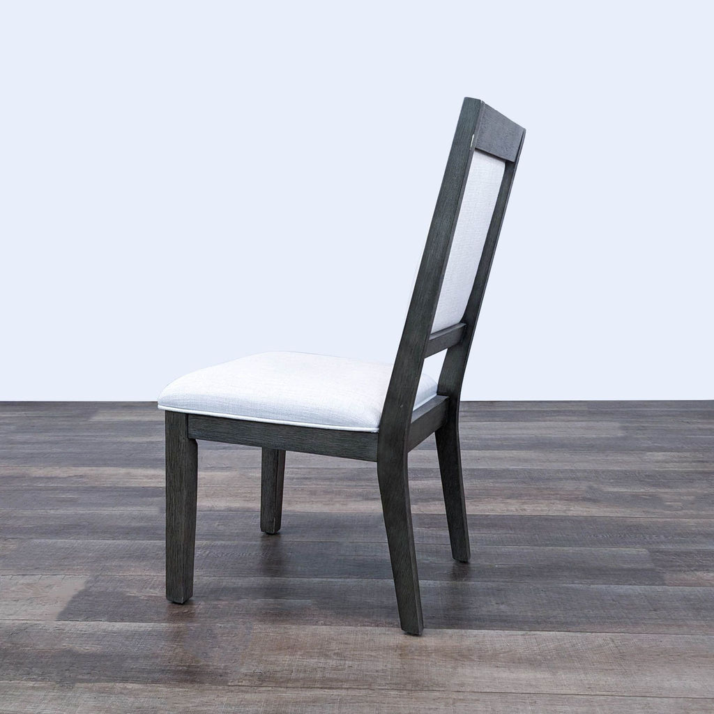 Transitional Weathered Wood Upholstered Dining Chair