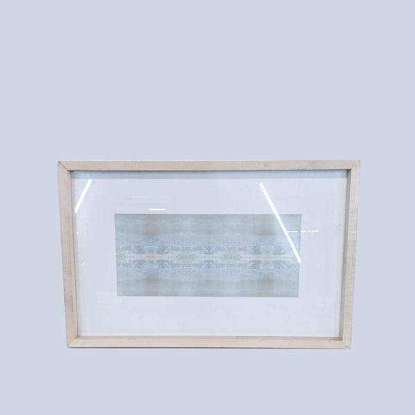 a framed photo of a blue and white striped pattern