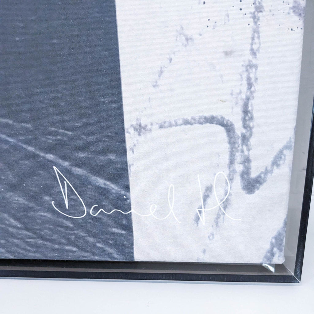 [ unused0 ]'s signature on a black and white painting