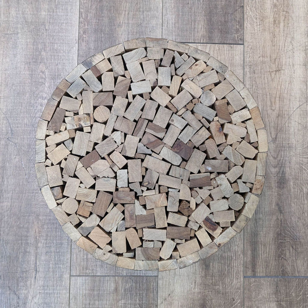 CB2 Charred Puzzle Table