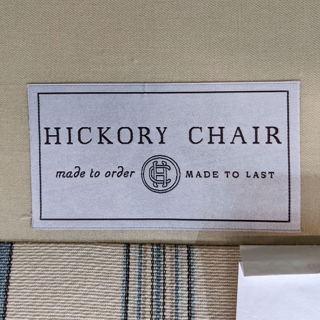 Hickory Chair Settee with Blue and White Stripes