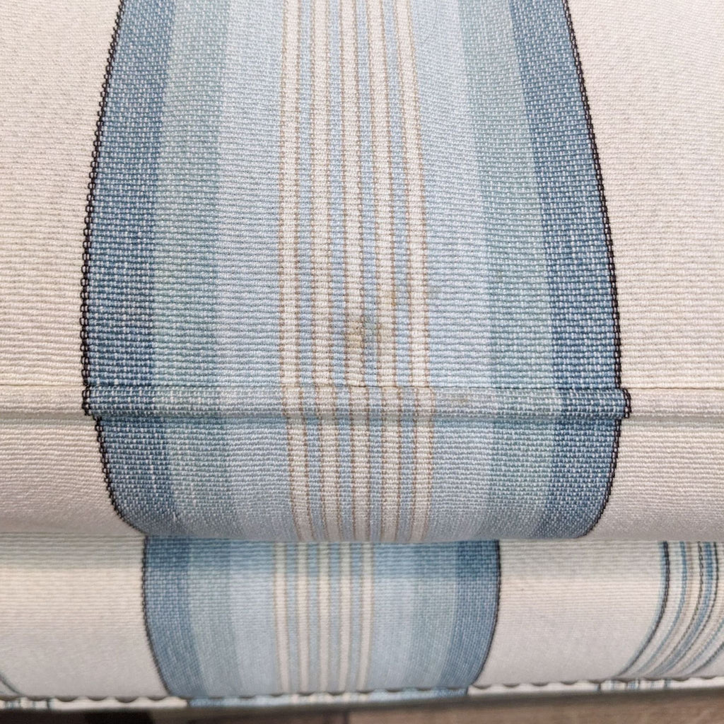 Hickory Chair Settee with Blue and White Stripes