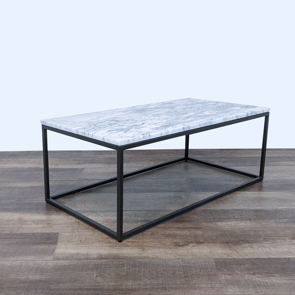 marble coffee table with a glass top