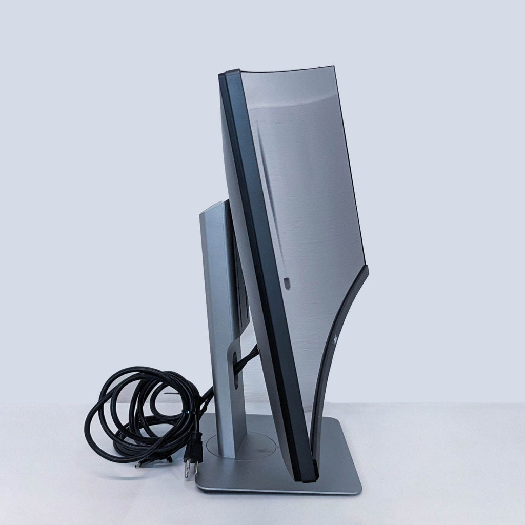 a large computer monitor with a black base.