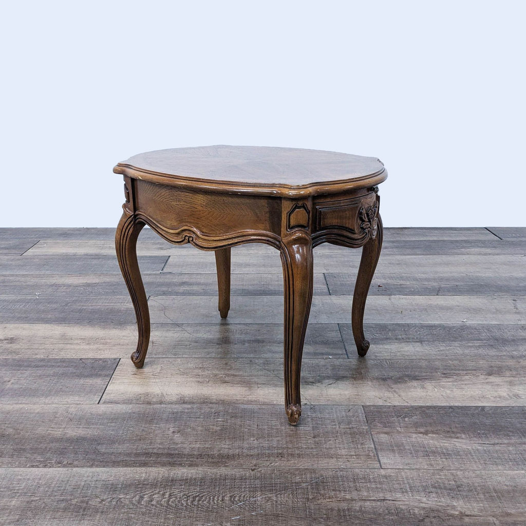 Vintage Thomasville French Court Side Table with Pull-Out Tray