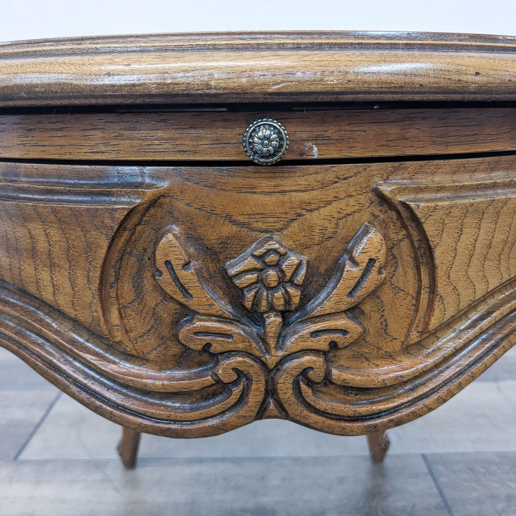 Vintage Thomasville French Court Side Table with Pull-Out Tray
