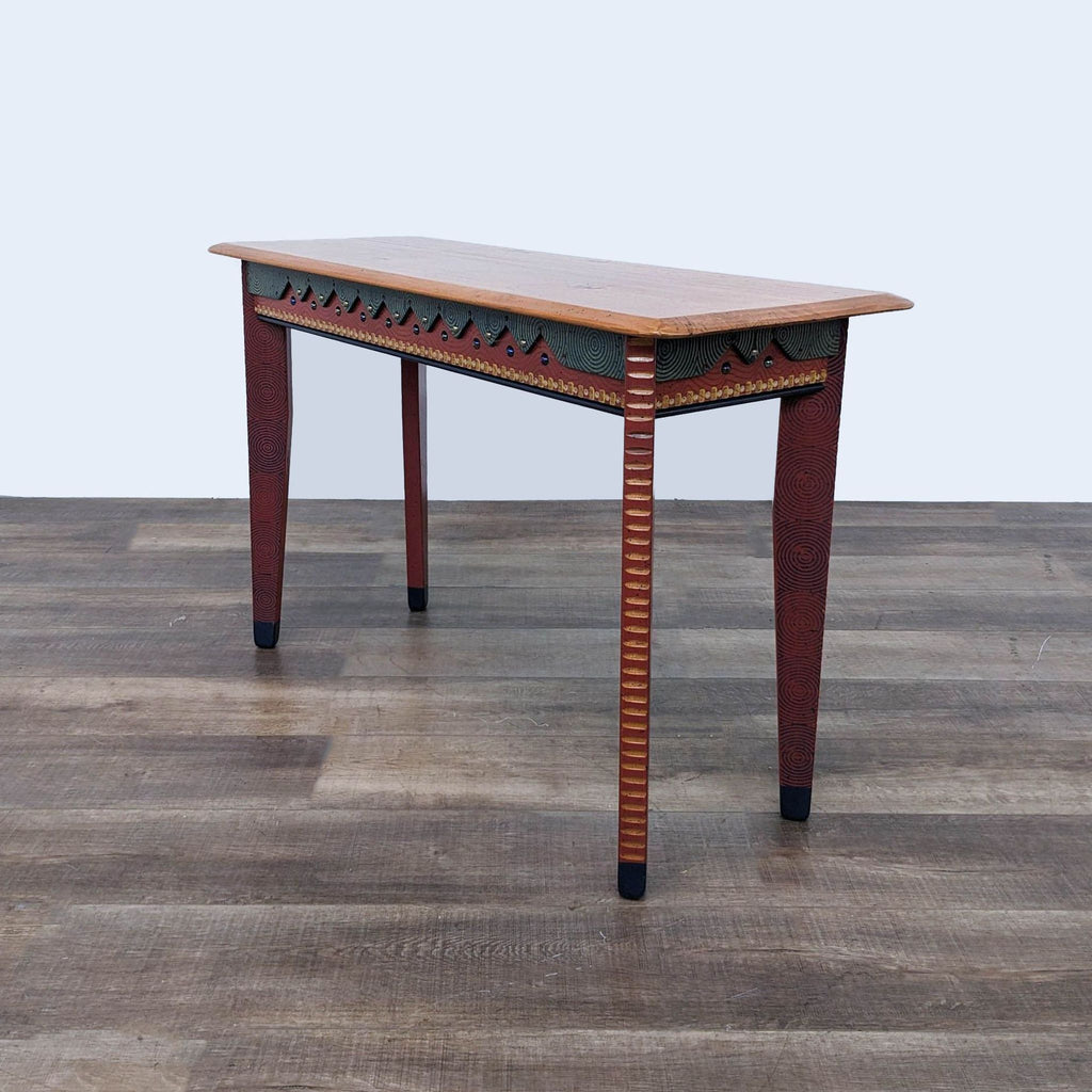 Folk Art Wood Console Table