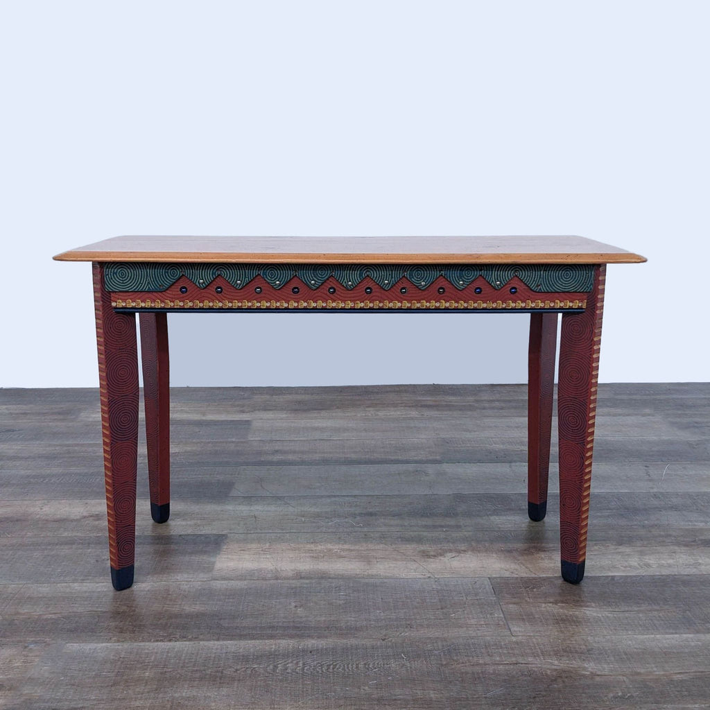 Folk Art Wood Console Table