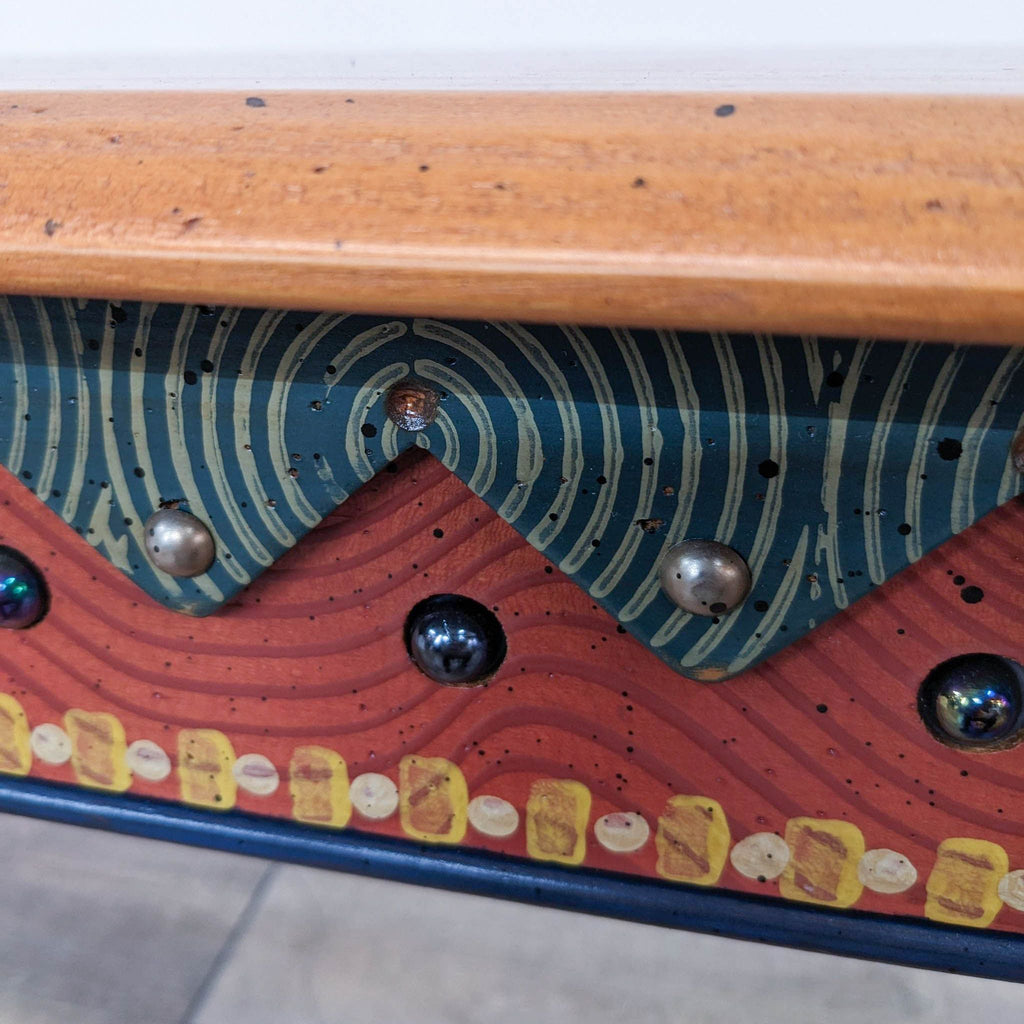 Folk Art Wood Console Table