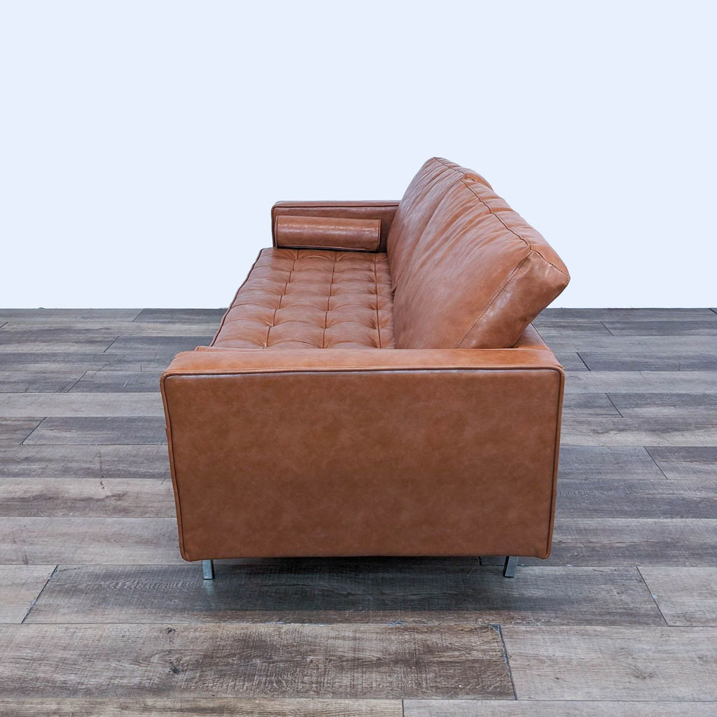 Contemporary Leather Tufted Sofa