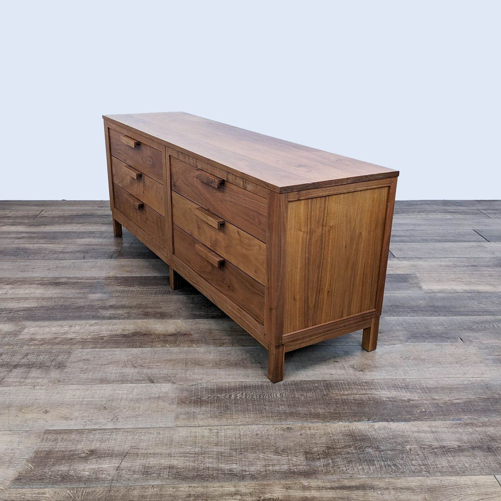 Mid-Century Modern Style Wood Dresser with Six Drawers