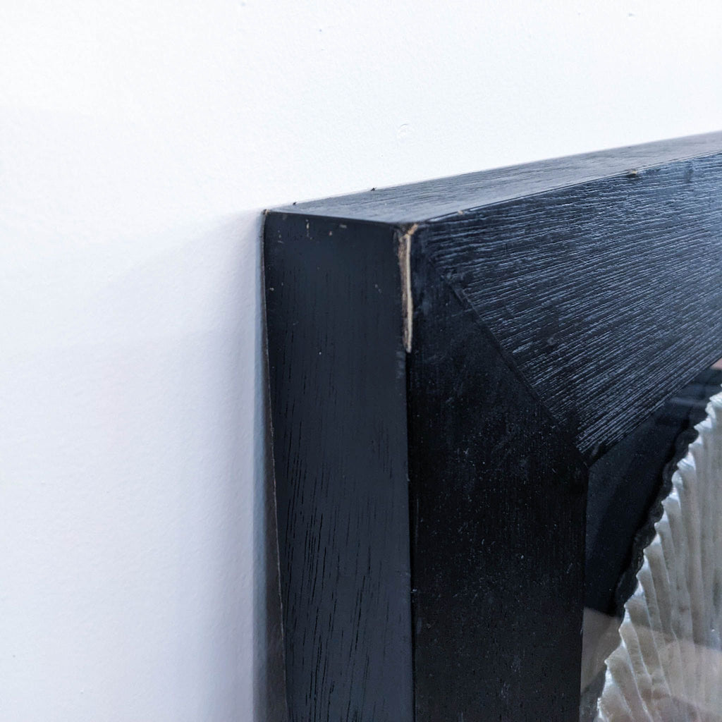 Modern Circular Metal Wall Sculpture in Black Shadow Box Frame