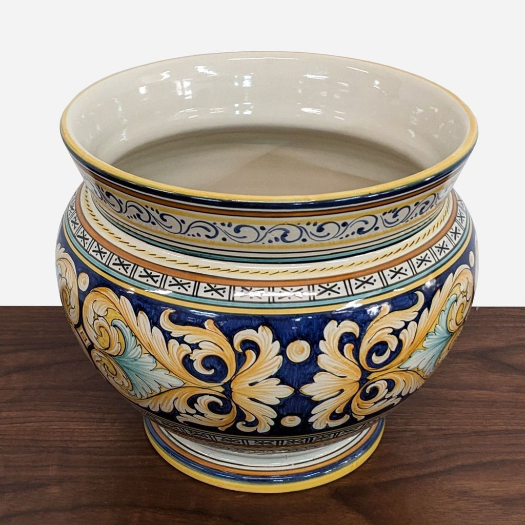 a large italian blue and white porcelain bowl