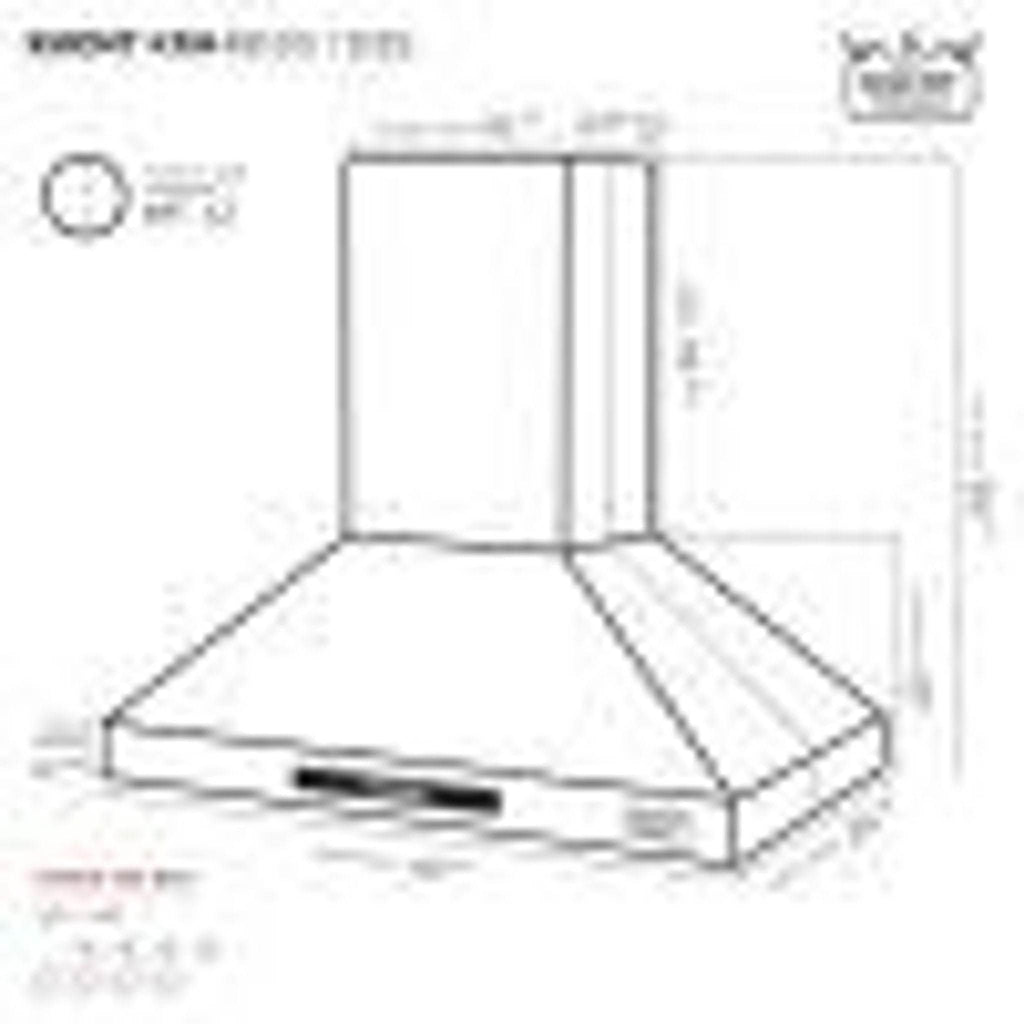 Kucht Professional 36" Stainless Steel Wall-Mounted Range Hood - New