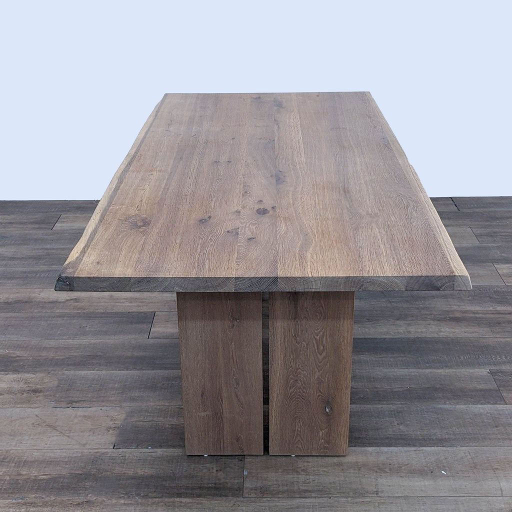 Crate and Barrel Dakota Rustic Wooden Dining Table with Bench