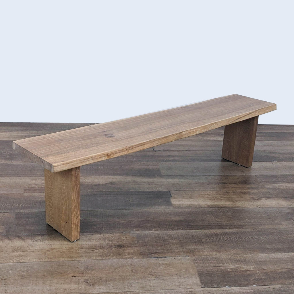 Crate and Barrel Dakota Rustic Wooden Dining Table with Bench