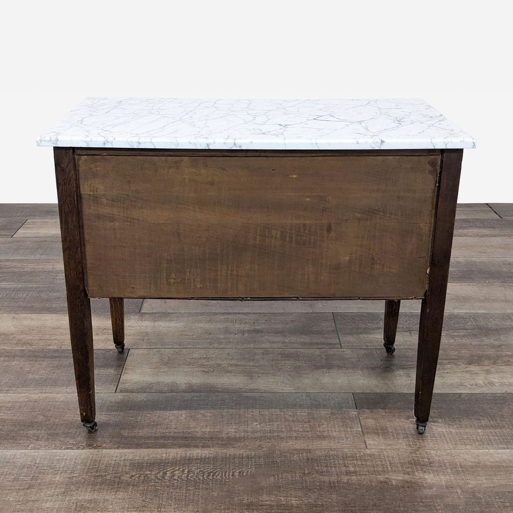 Vintage Marble Top Oak Cabinet