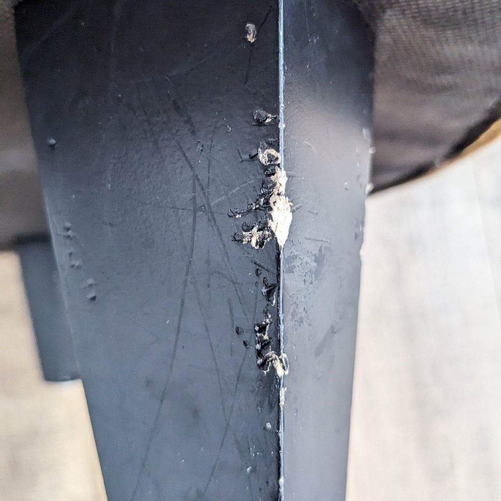 Brown Distressed Leather Round Ottoman