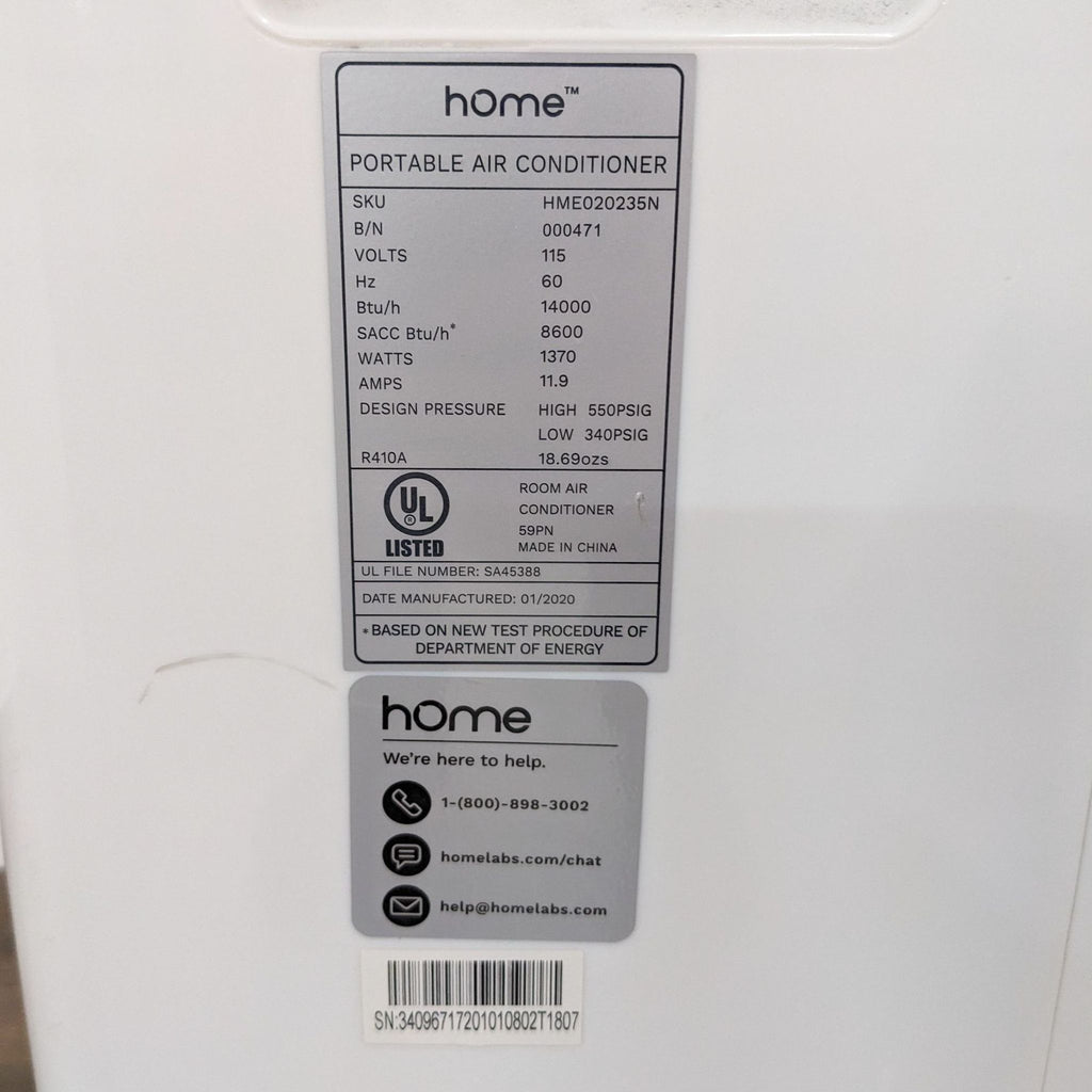 Home Portable Air Conditioner 14000 BTU